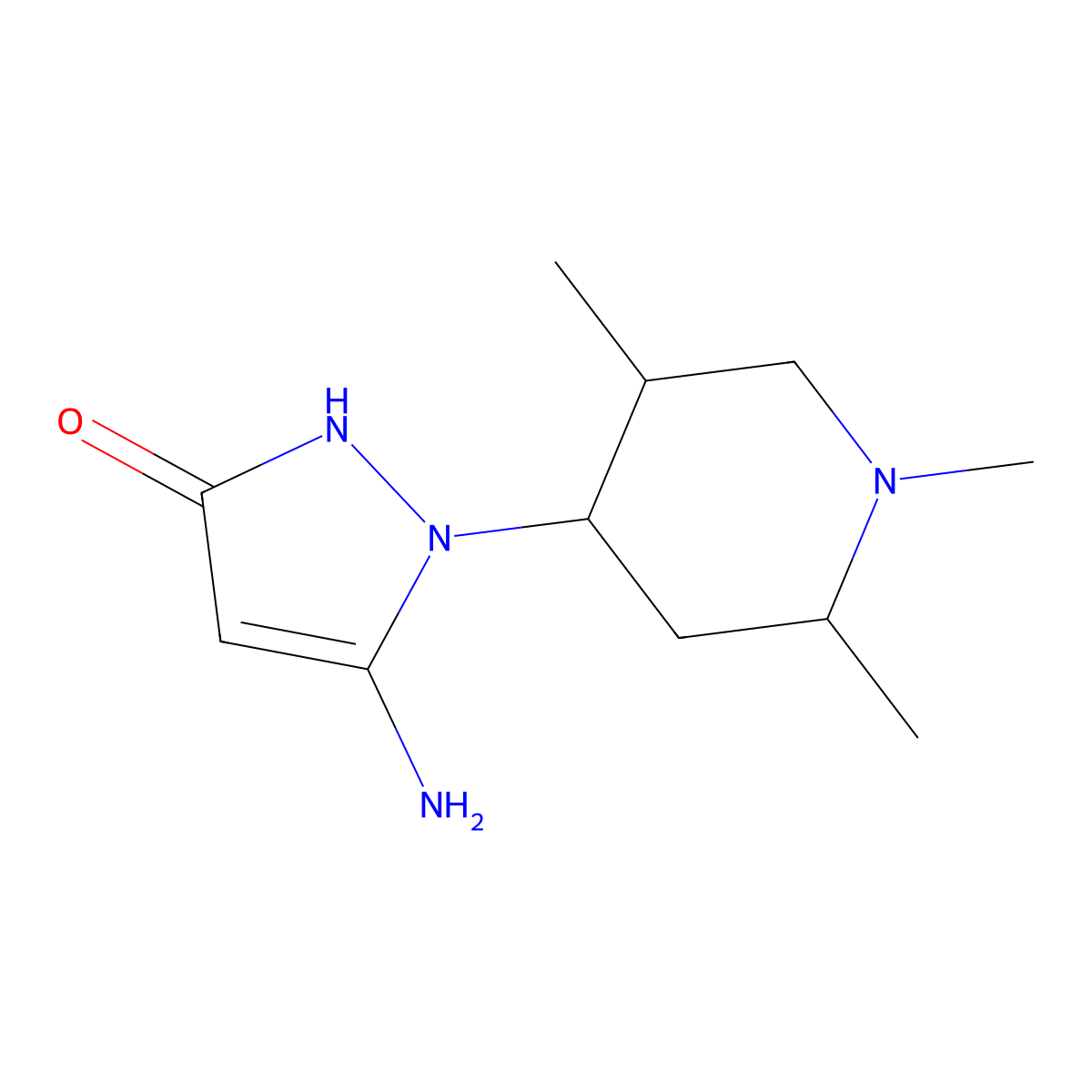5-amino-1-(1,2,5-trimethylpiperidin-4-yl)-1H-pyrazol-3-ol molecular structure, CAS 609809-95-2