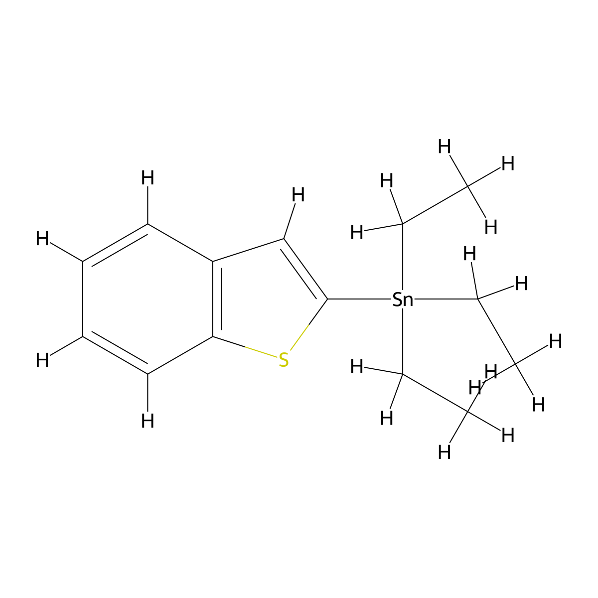 (1-Benzothiophen-2-yl)(triethyl)stannane molecular structure, CAS 60981-54-6