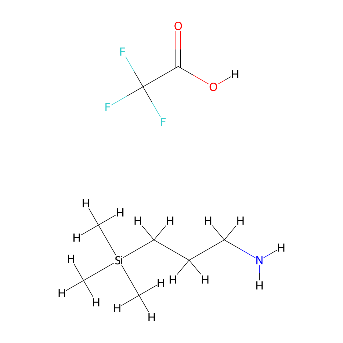 (3-Aminopropyl)trimethylsilane; trifluoroacetic acid molecular structure, CAS 609816-19-5
