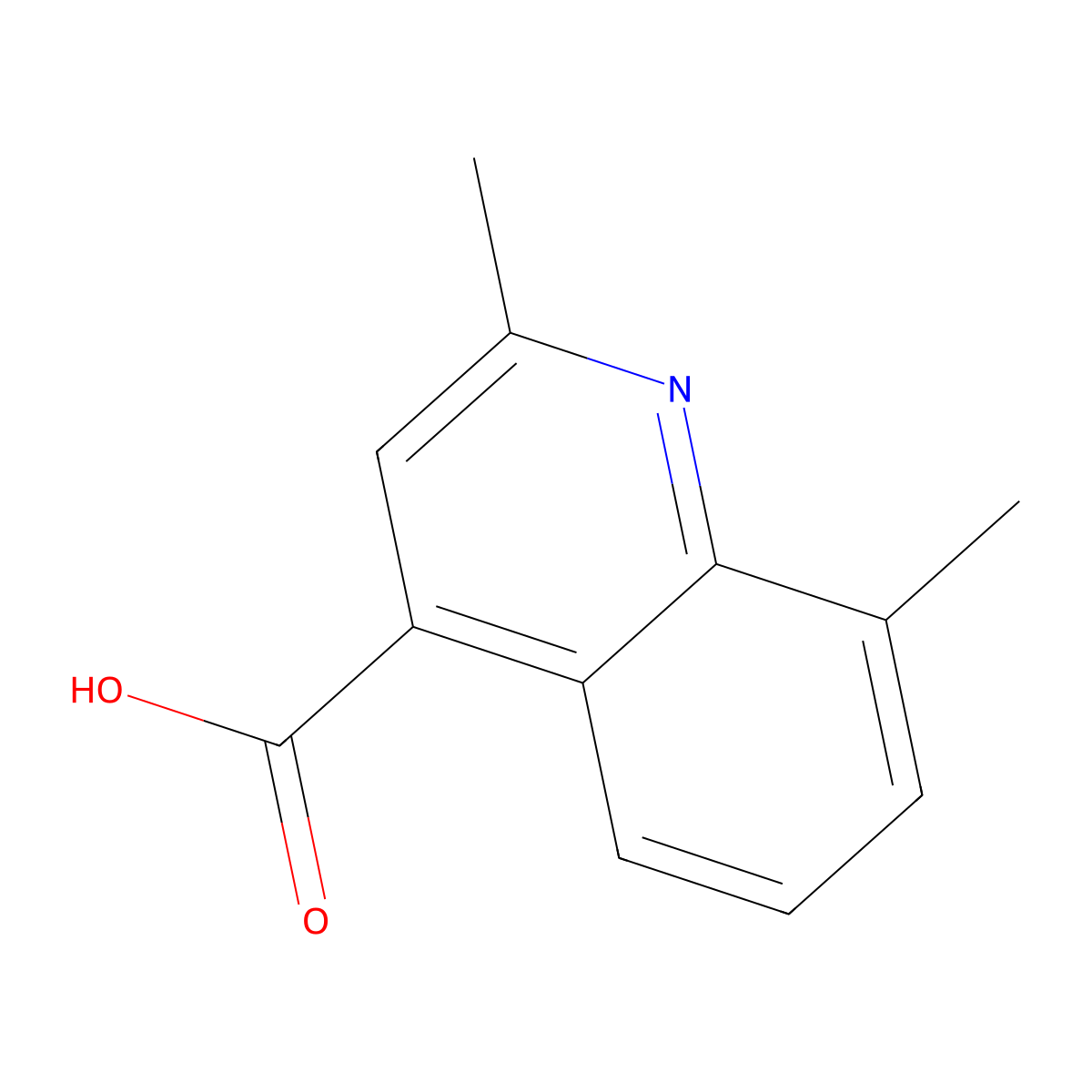 2,8-Dimethylquinoline-4-carboxylic acid molecular structure, CAS 609822-00-6
