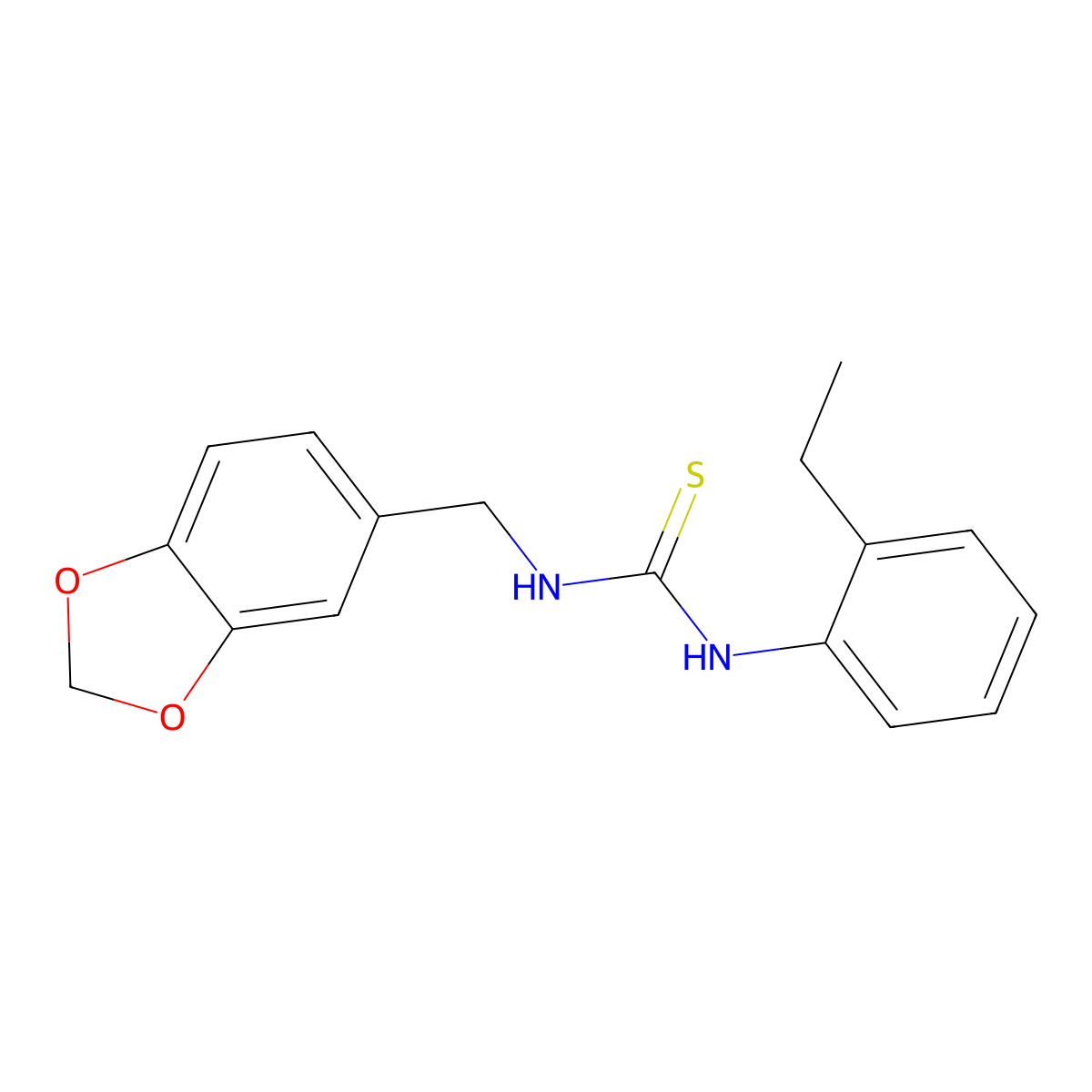 1-(1,3-Benzodioxol-5-ylmethyl)-3-(2-ethylphenyl)thiourea molecular structure, CAS 609822-73-3