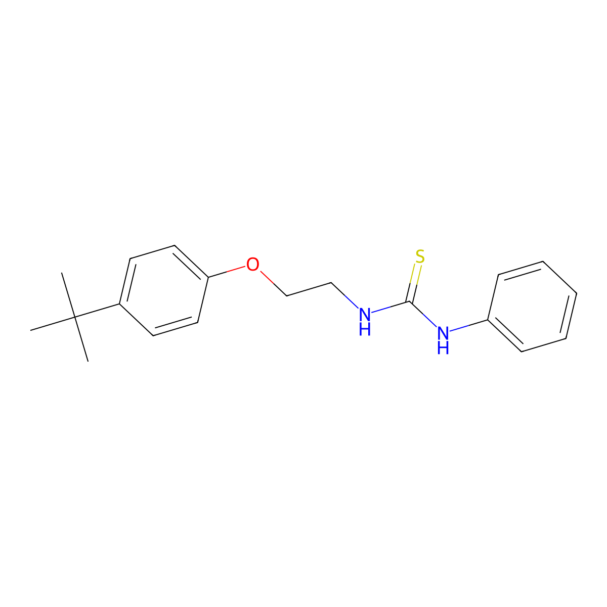 1-[2-(4-Tert-butylphenoxy)ethyl]-3-phenylthiourea molecular structure, CAS 609823-24-7