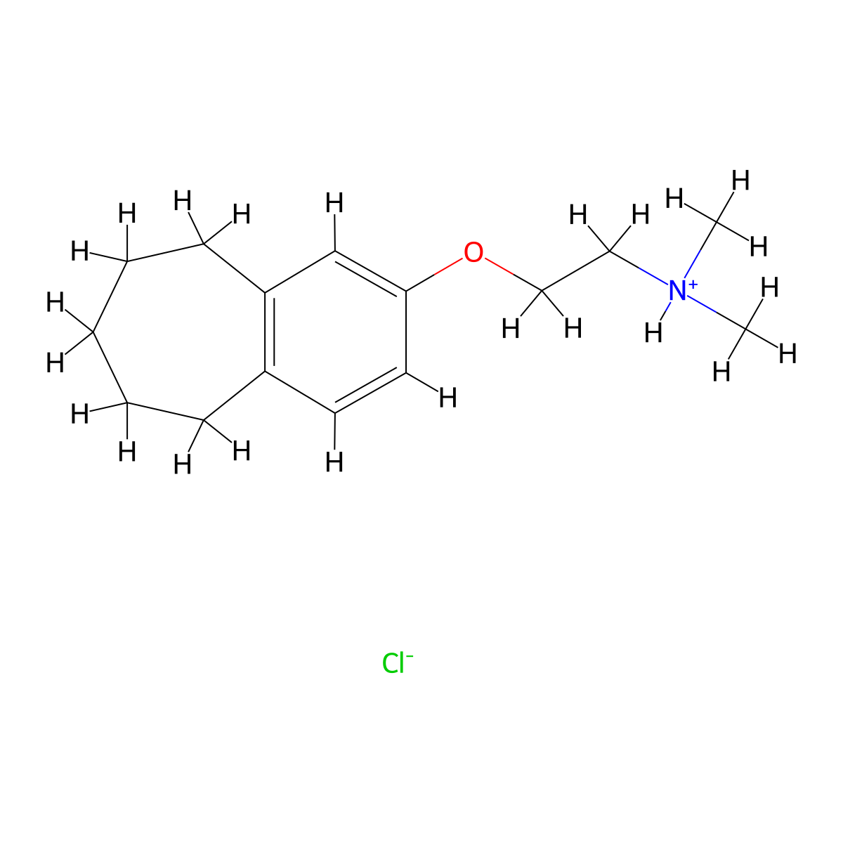 Ethanamine, N,N-dimethyl-2-((6,7,8,9-tetrahydro-5H-benzocyclohepten-2-yl)oxy)-, hydrochloride molecular structure, CAS 60984-27-2