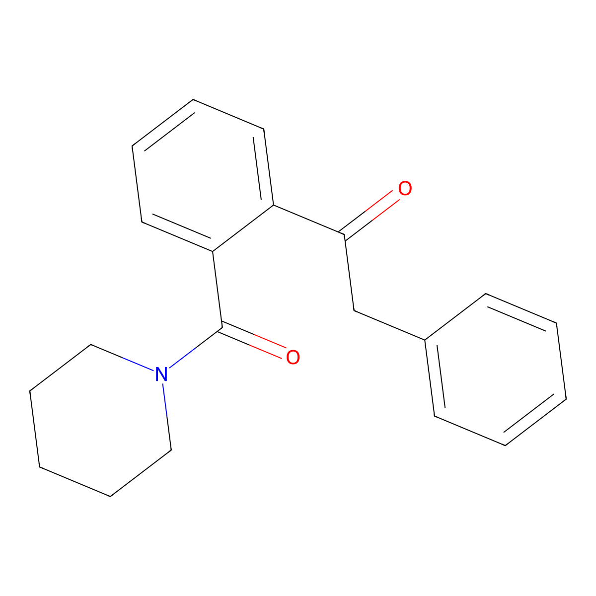 2-Phenyl-1-(2-(piperidinocarbonyl)phenyl)-1-ethanone molecular structure, CAS 60984-36-3