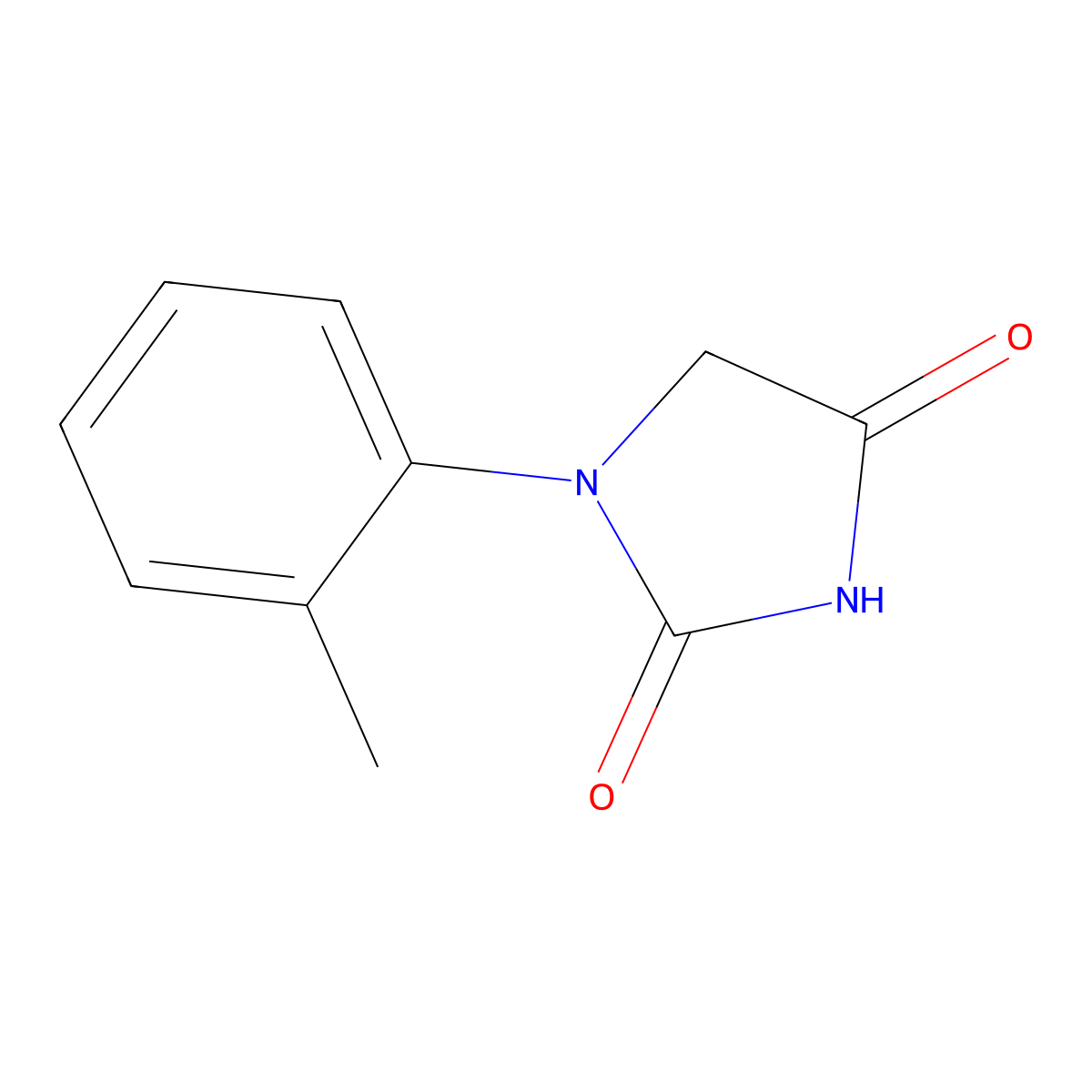 1-(2-Methylphenyl)imidazolidine-2,4-dione molecular structure, CAS 60984-45-4