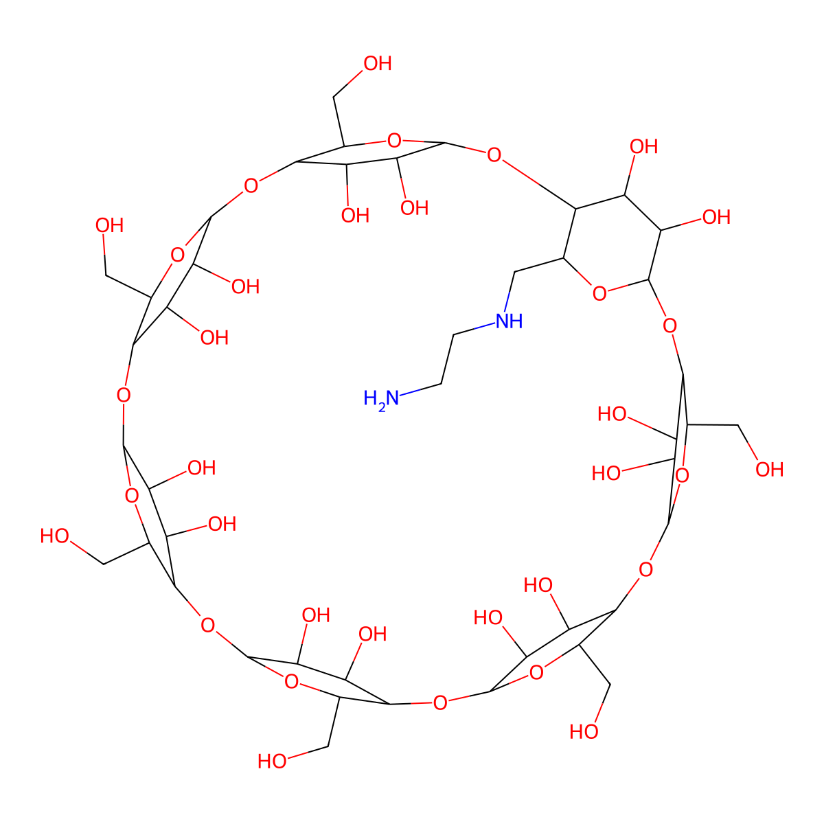 6A-[(2-aminoethyl)amino]-6A-deoxy-beta-Cyclodextrin molecular structure, CAS 60984-63-6