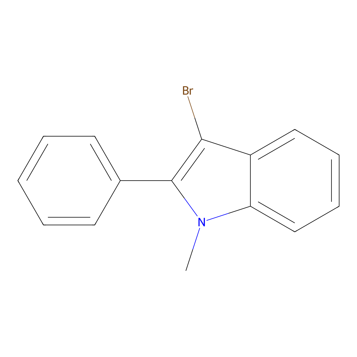 3-bromo-1-methyl-2-phenyl-1H-indole molecular structure, CAS 609844-40-8