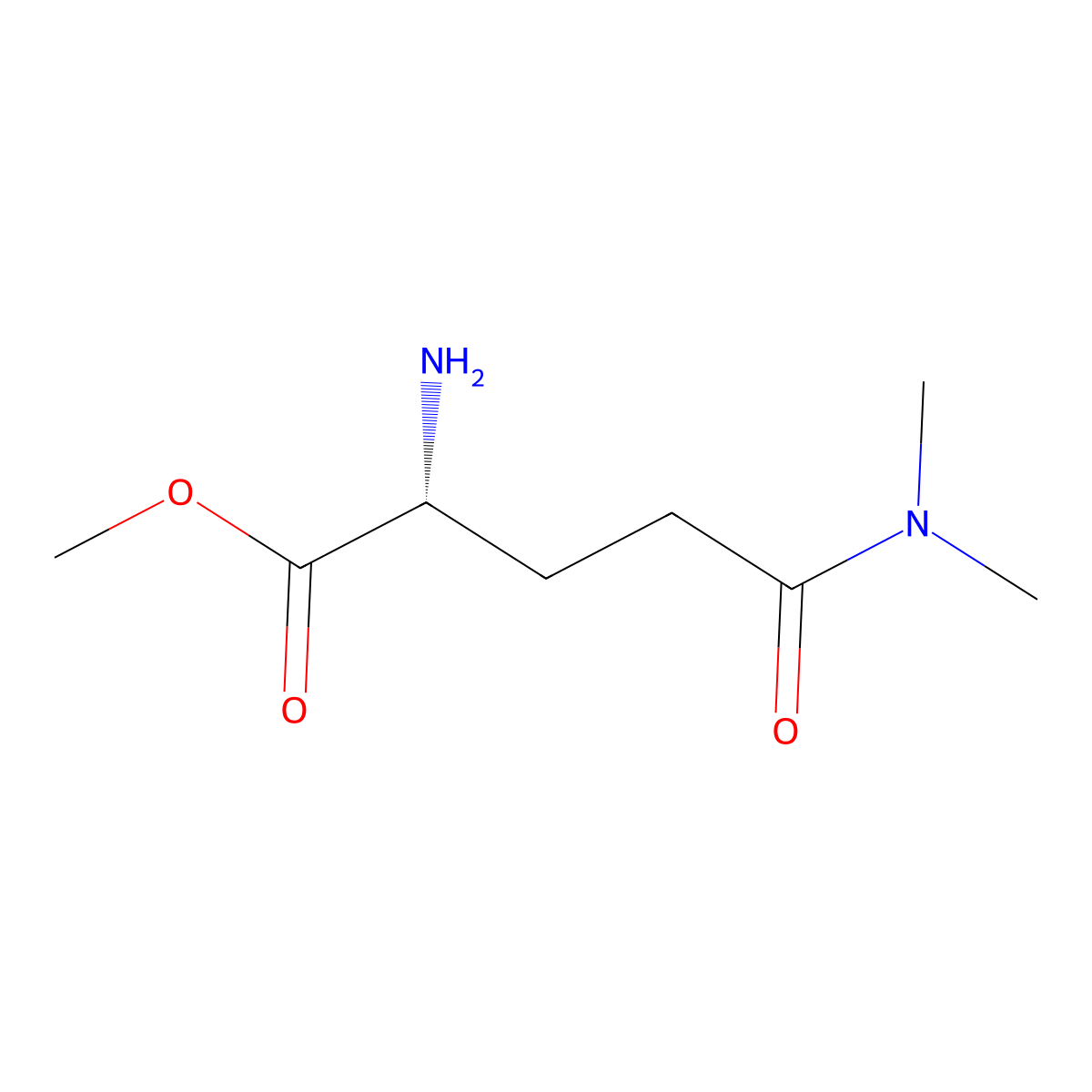 methyl (2R)-2-amino-4-(dimethylcarbamoyl)butanoate molecular structure, CAS 609853-04-5