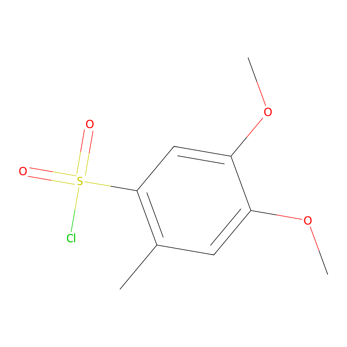 4,5-Dimethoxy-2-methylbenzene-1-sulfonyl chloride molecular structure, CAS 60987-20-4