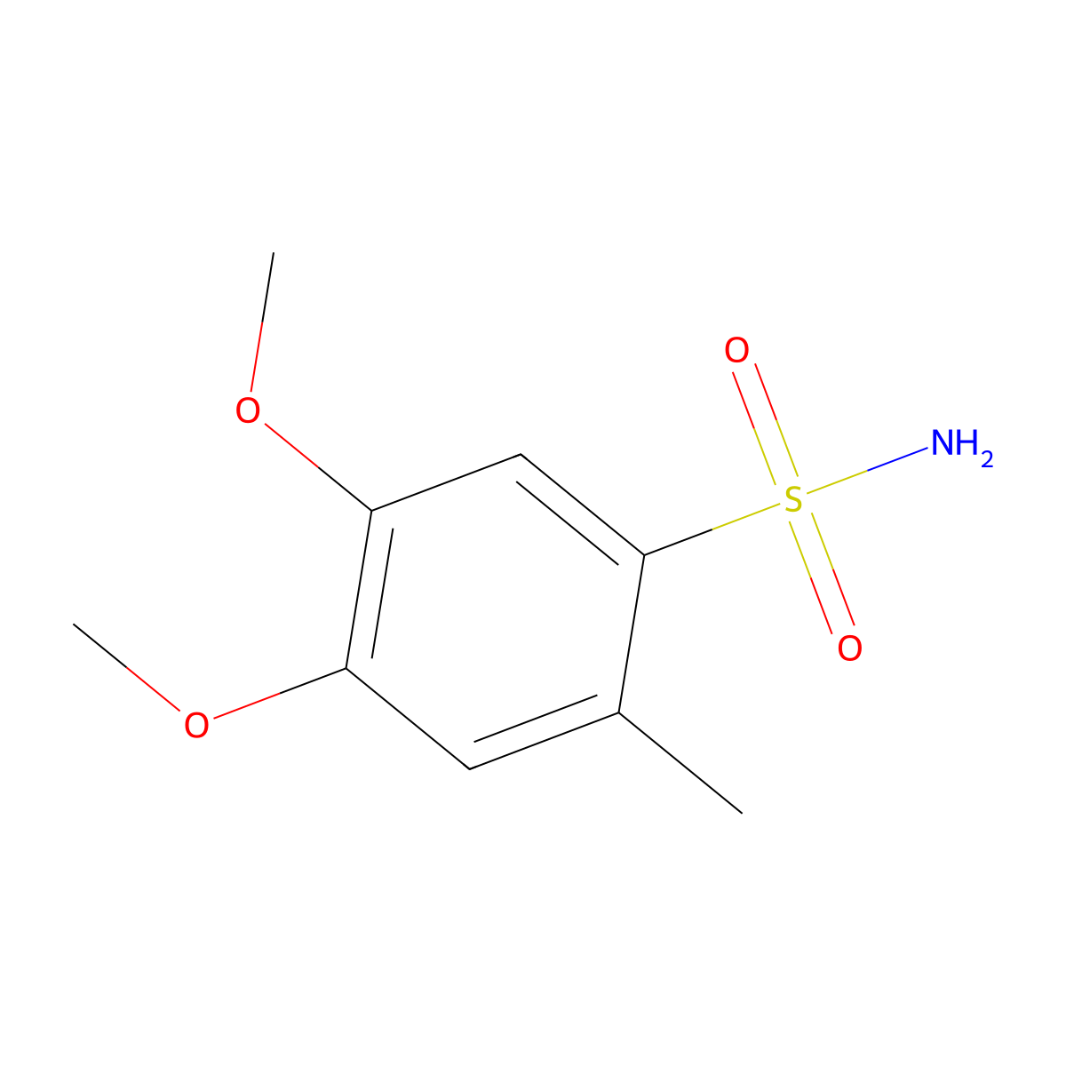 4,5-Dimethoxy-2-methylbenzene-1-sulfonamide molecular structure, CAS 60987-21-5