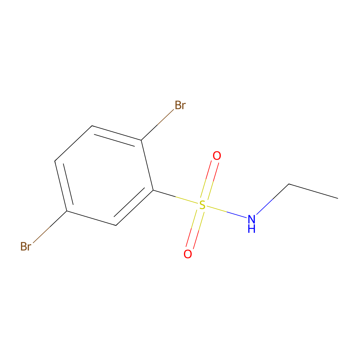 2,5-dibromo-N-ethylbenzenesulfonamide molecular structure, CAS 60989-17-5
