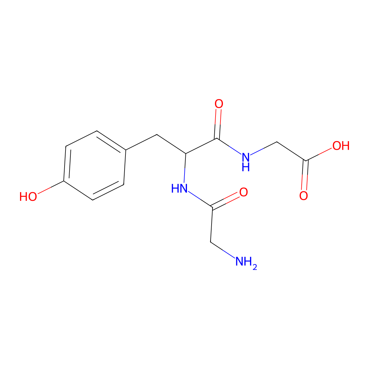 Glycyl-tyrosyl-glycine molecular structure, CAS 6099-08-7