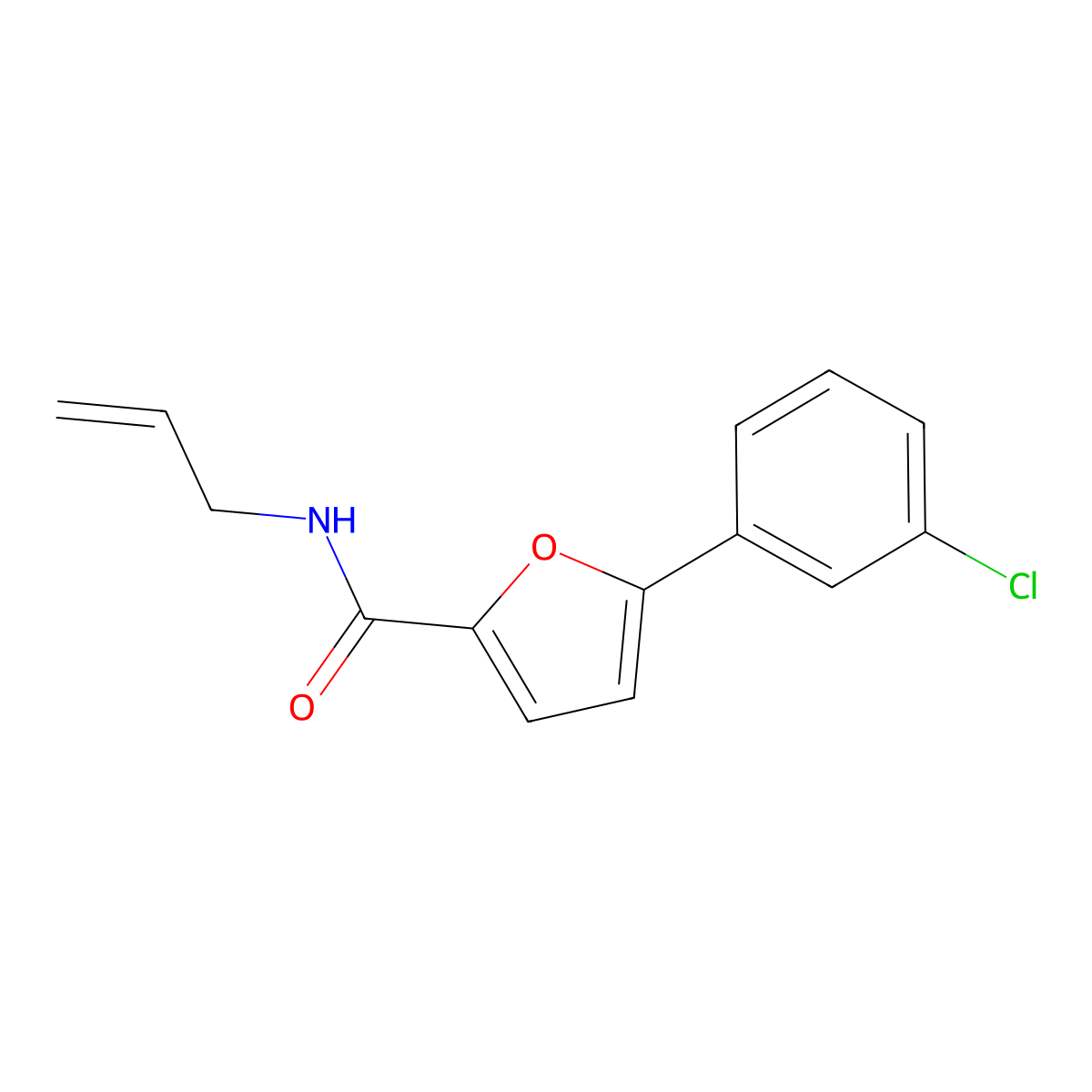 5-(3-chlorophenyl)-N-prop-2-enylfuran-2-carboxamide molecular structure, CAS 6099-29-2