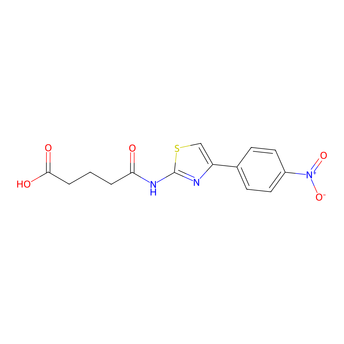 5-{[4-(4-Nitrophenyl)-1,3-thiazol-2-yl]amino}-5-oxopentanoic acid molecular structure, CAS 6099-68-9