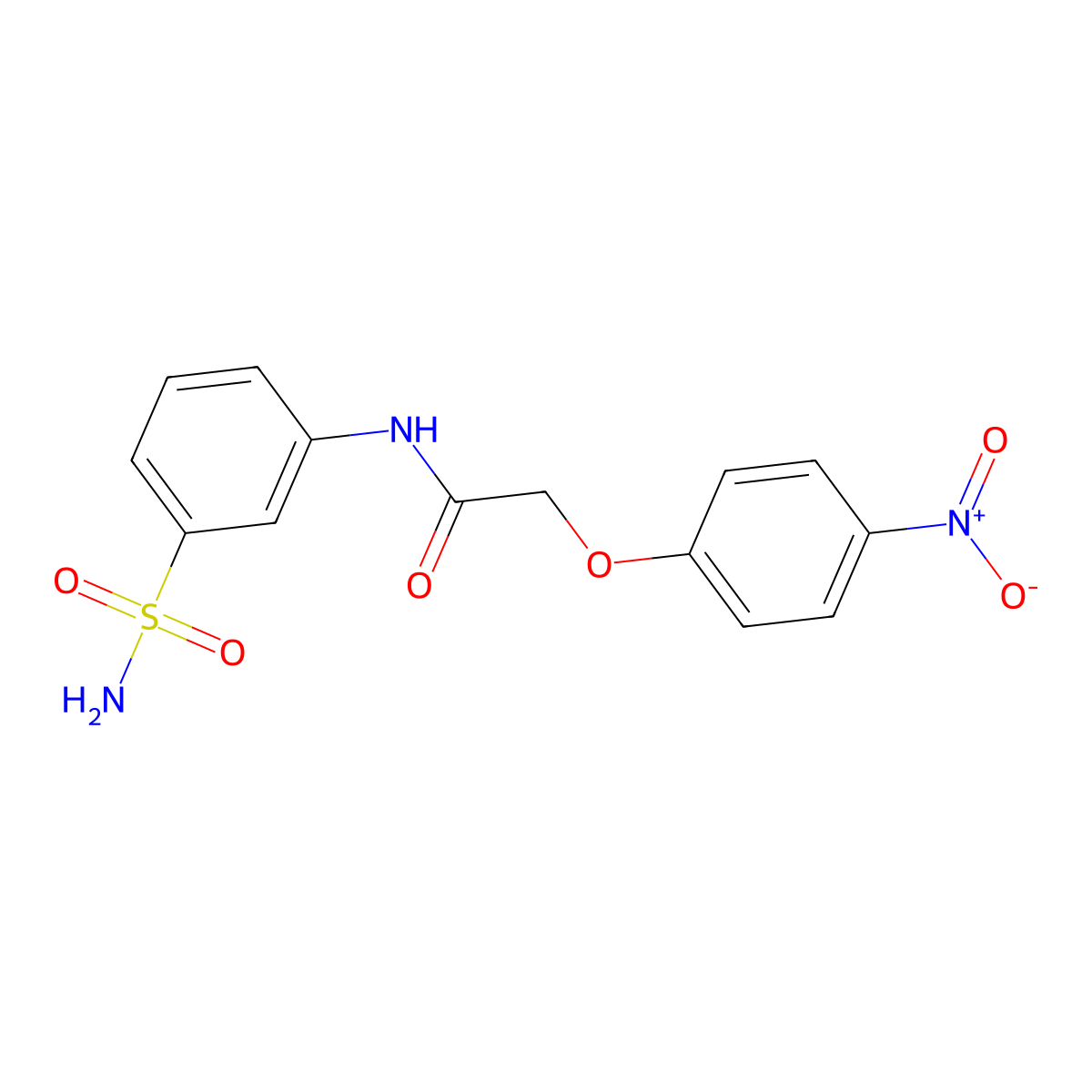 2-(4-nitrophenoxy)-N-(3-sulfamoylphenyl)acetamide molecular structure, CAS 6099-77-0