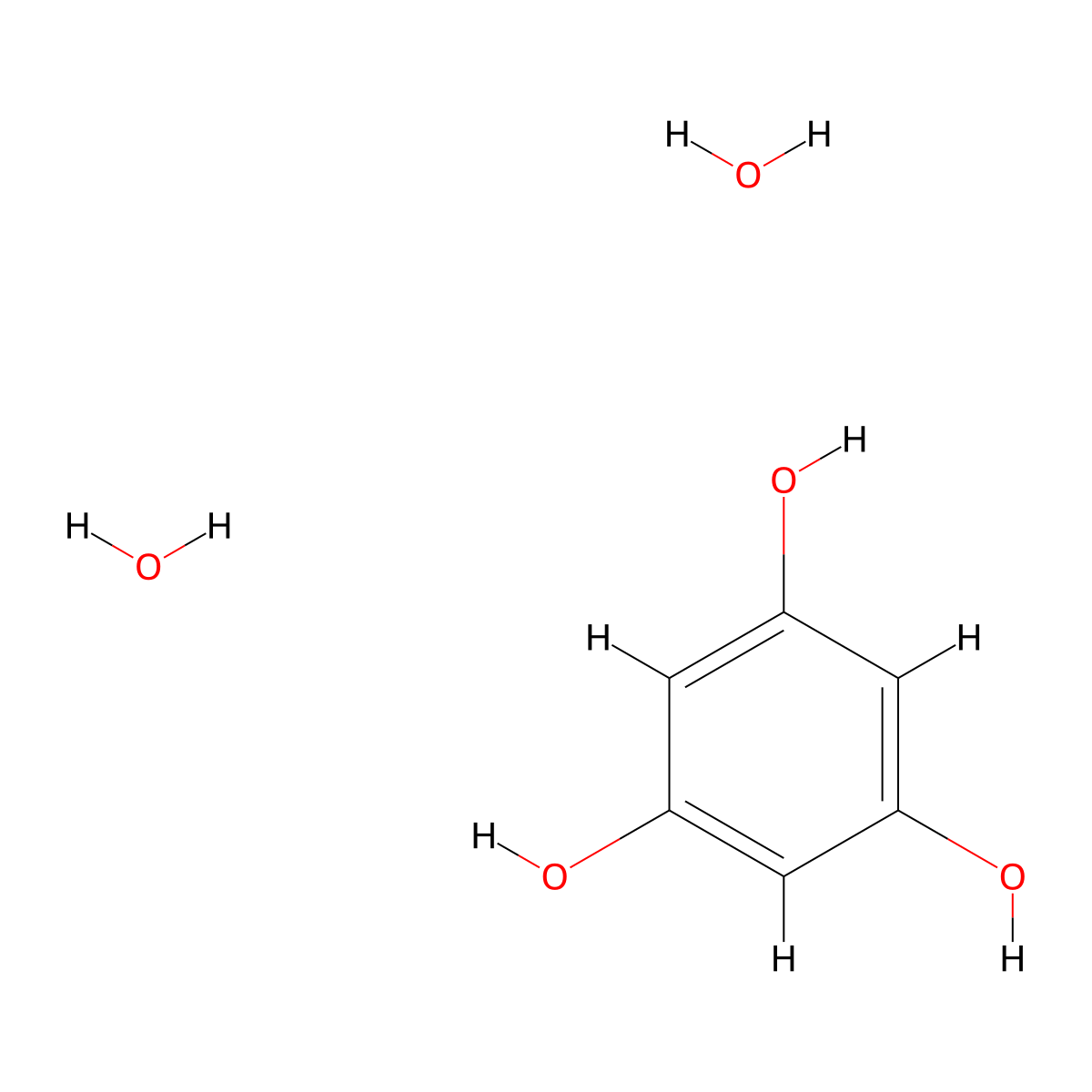 Phloroglucinol dihydrate molecular structure, CAS 6099-90-7