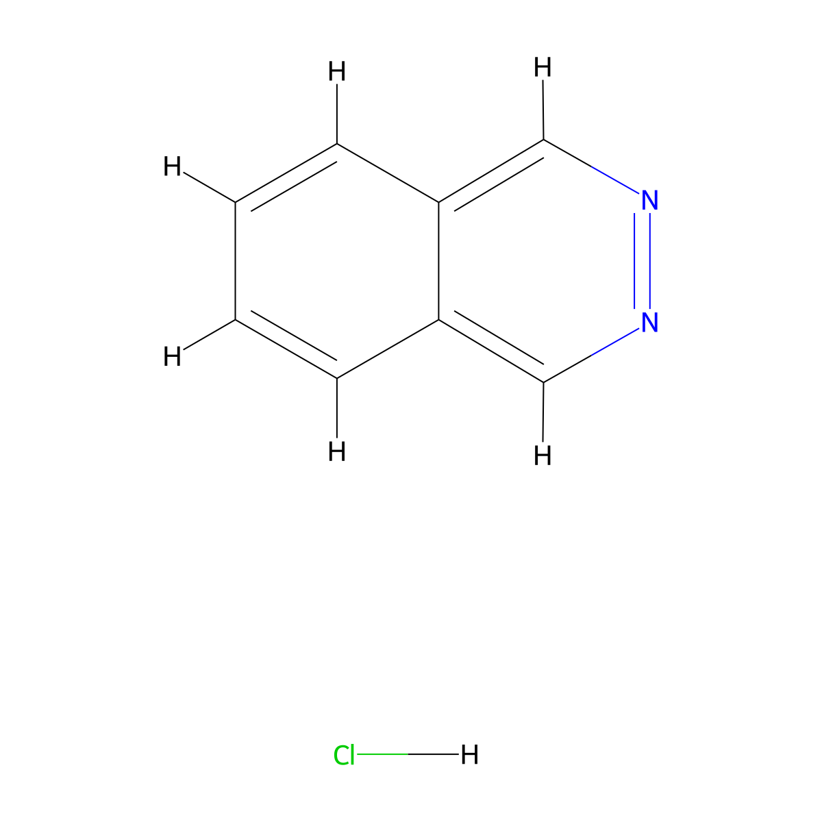 Phthalazine hydrochloride molecular structure, CAS 6099-93-0