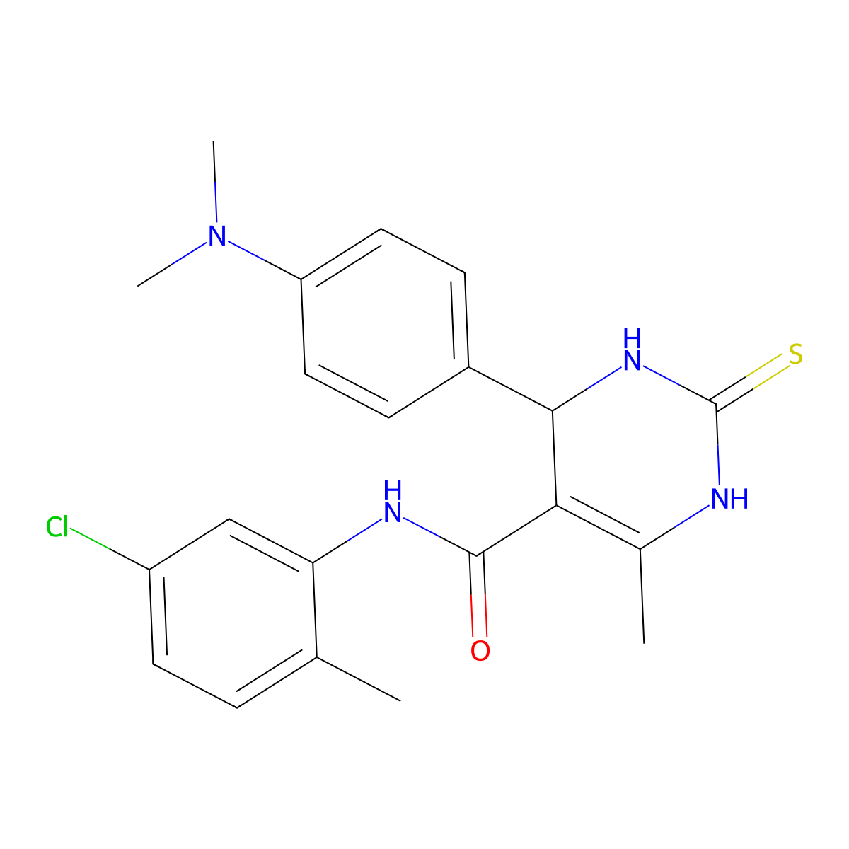N-(5-Chloro-2-methylphenyl)-4-[4-(dimethylamino)phenyl]-6-methyl-2-sulfanylidene-1,2,3,4-tetrahydropyrimidine-5-carboxamide molecular structure, CAS 6099-98-5