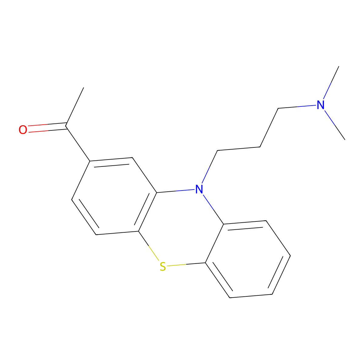 Acepromazine molecular structure, CAS 61-00-7