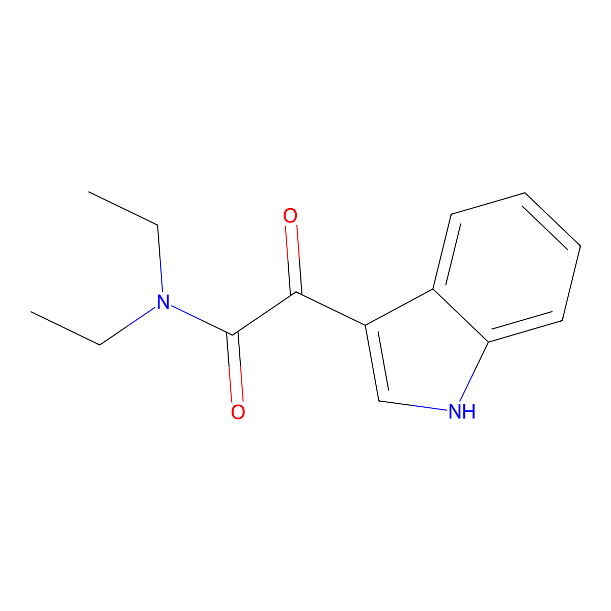 N,N-Diethyl-2-(1H-indol-3-yl)-2-oxoacetamide molecular structure, CAS 61-09-6