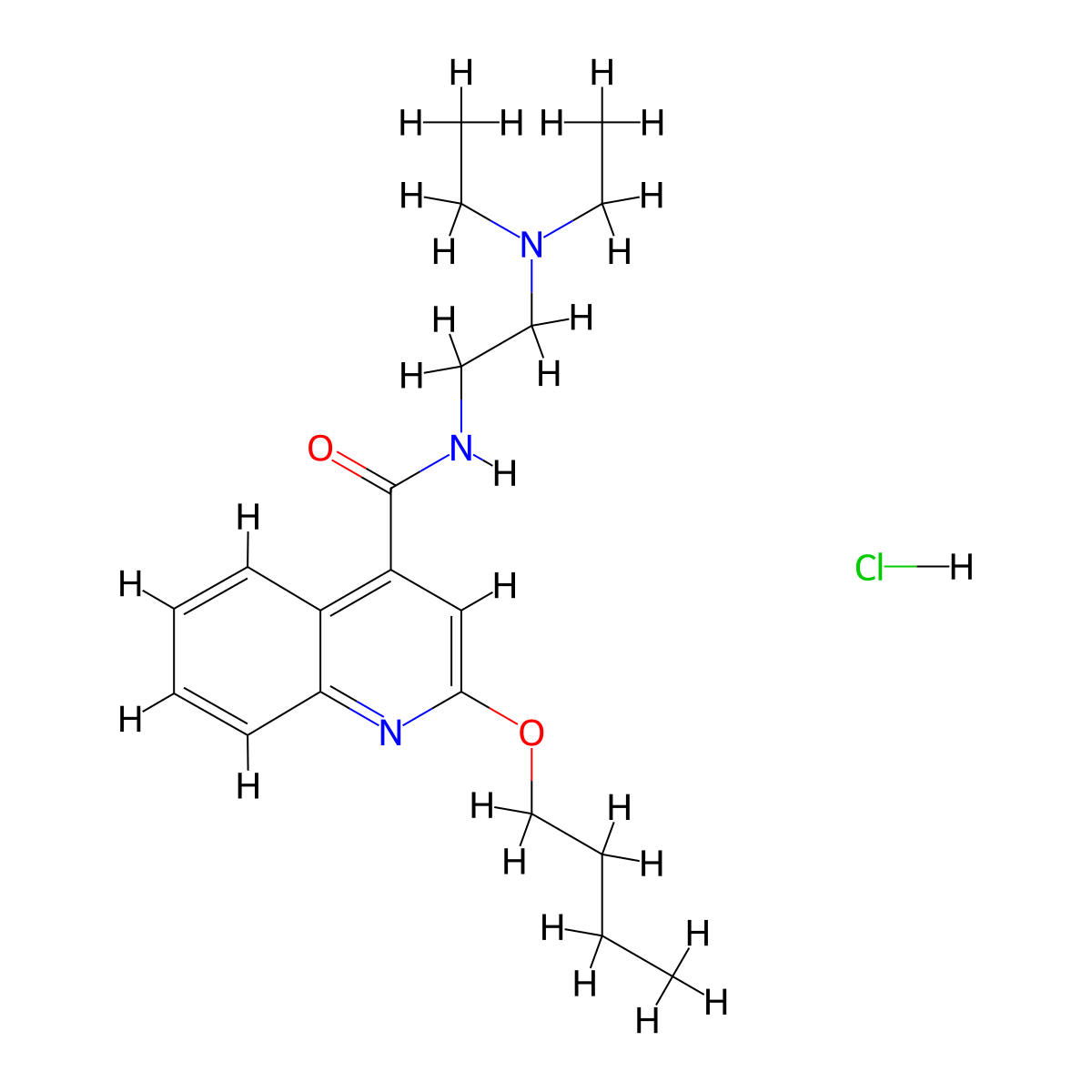 Dibucaine Hydrochloride molecular structure, CAS 61-12-1