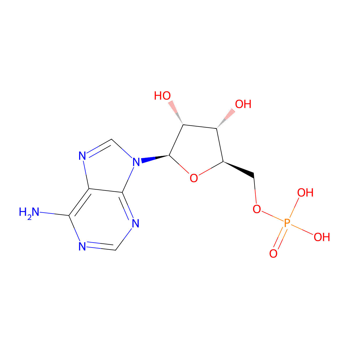Adenosine Monophosphate molecular structure, CAS 61-19-8