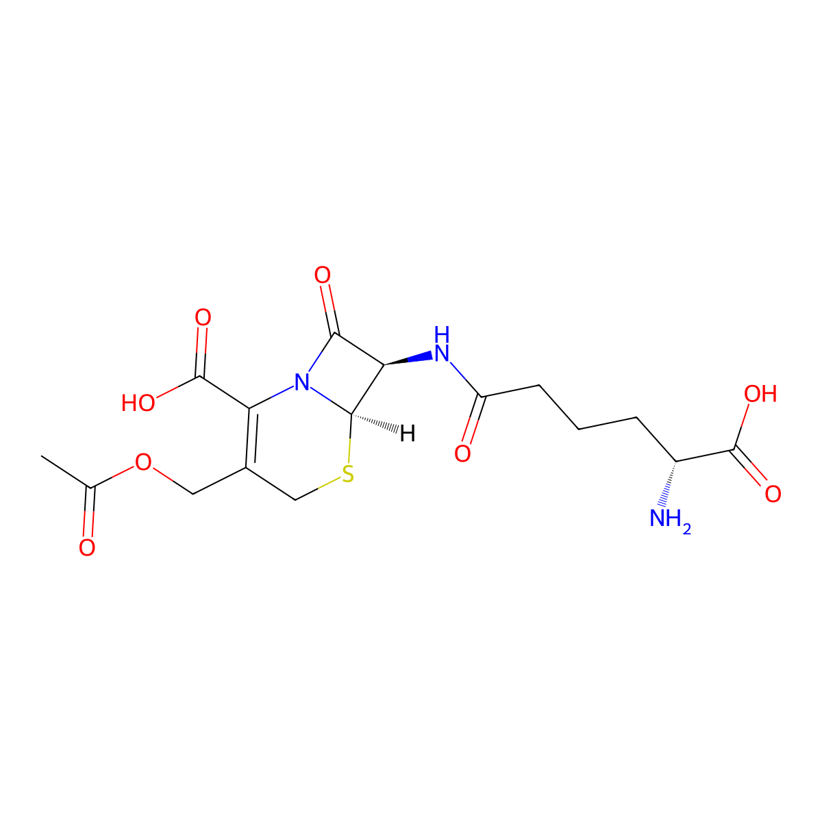 Cephalosporin C molecular structure, CAS 61-24-5