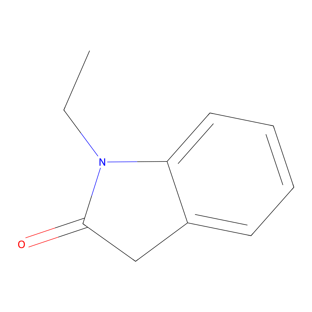 N-Ethyloxindole molecular structure, CAS 61-28-9