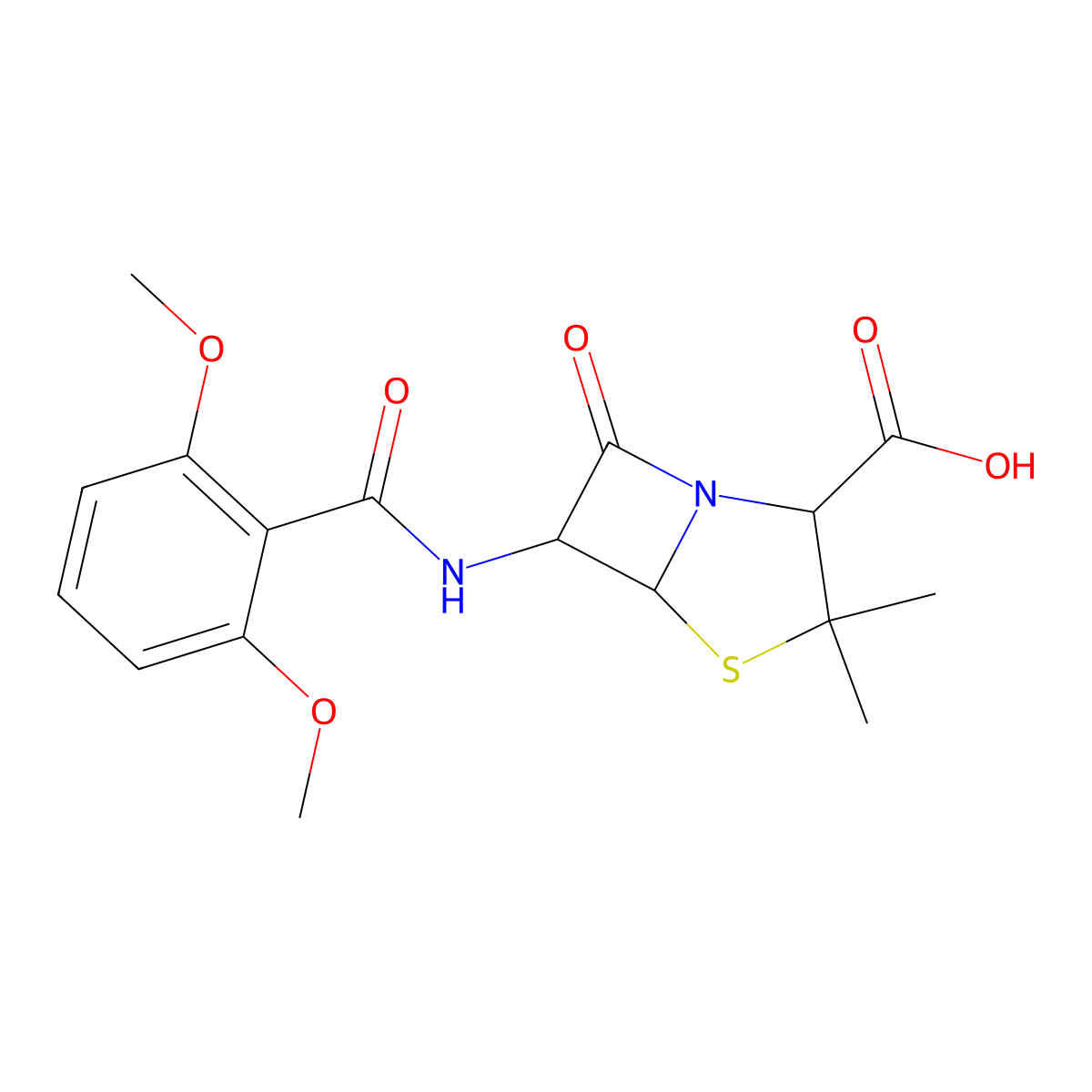 Methicillin molecular structure, CAS 61-32-5