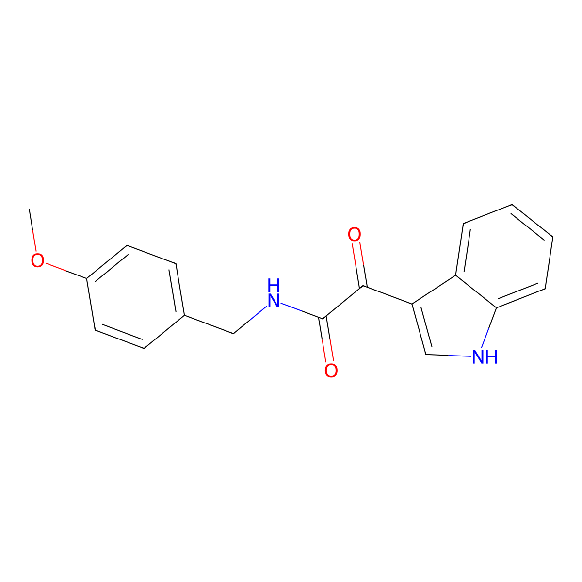 1-(1H-Indol-3-ylcarbonyl)-N-(4-methoxybenzyl)formamide molecular structure, CAS 61-39-2