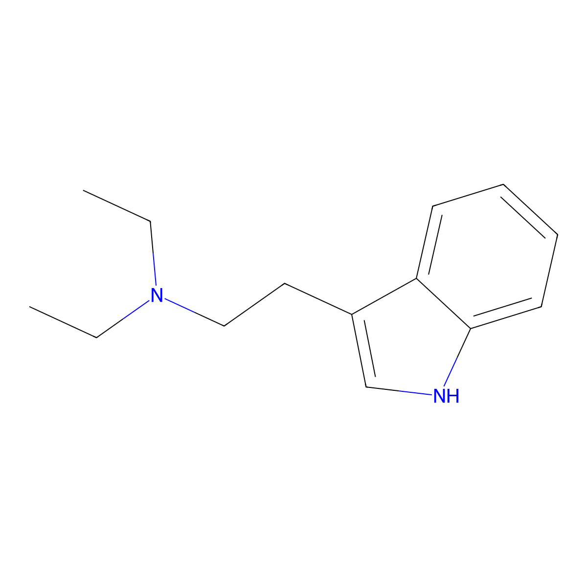 N,N-Diethyltryptamine molecular structure, CAS 61-51-8
