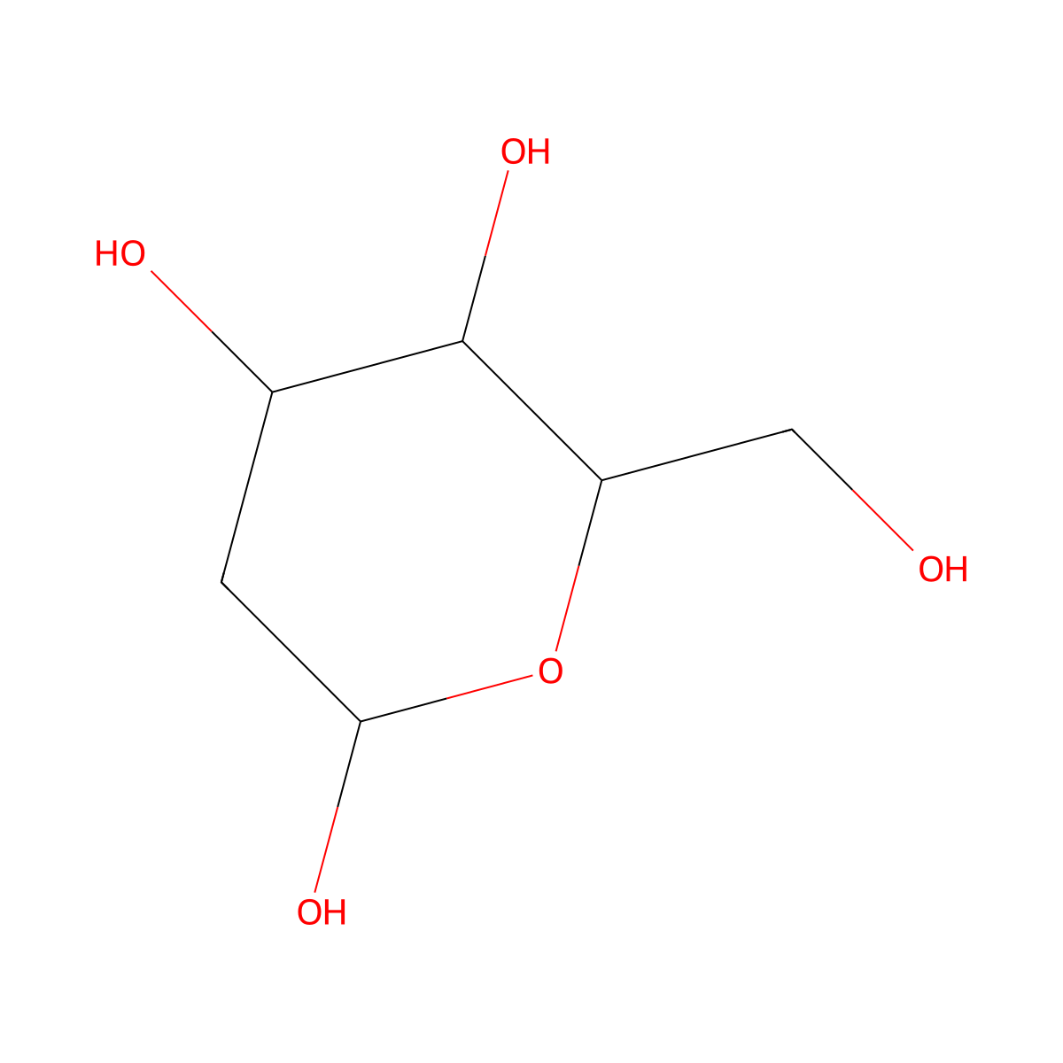 2-Deoxy-D-arabino-hexopyranose molecular structure, CAS 61-58-5