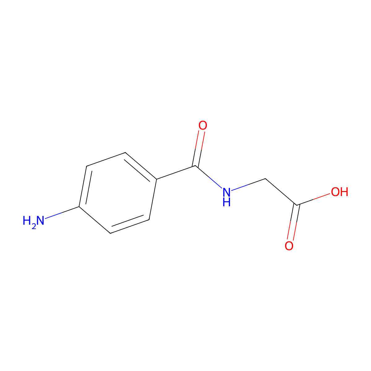 p-Aminohippuric acid molecular structure, CAS 61-78-9