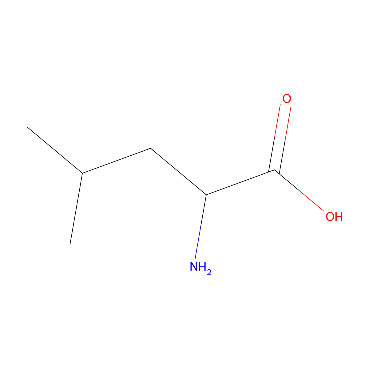 L-Leucine molecular structure, CAS 61-90-5