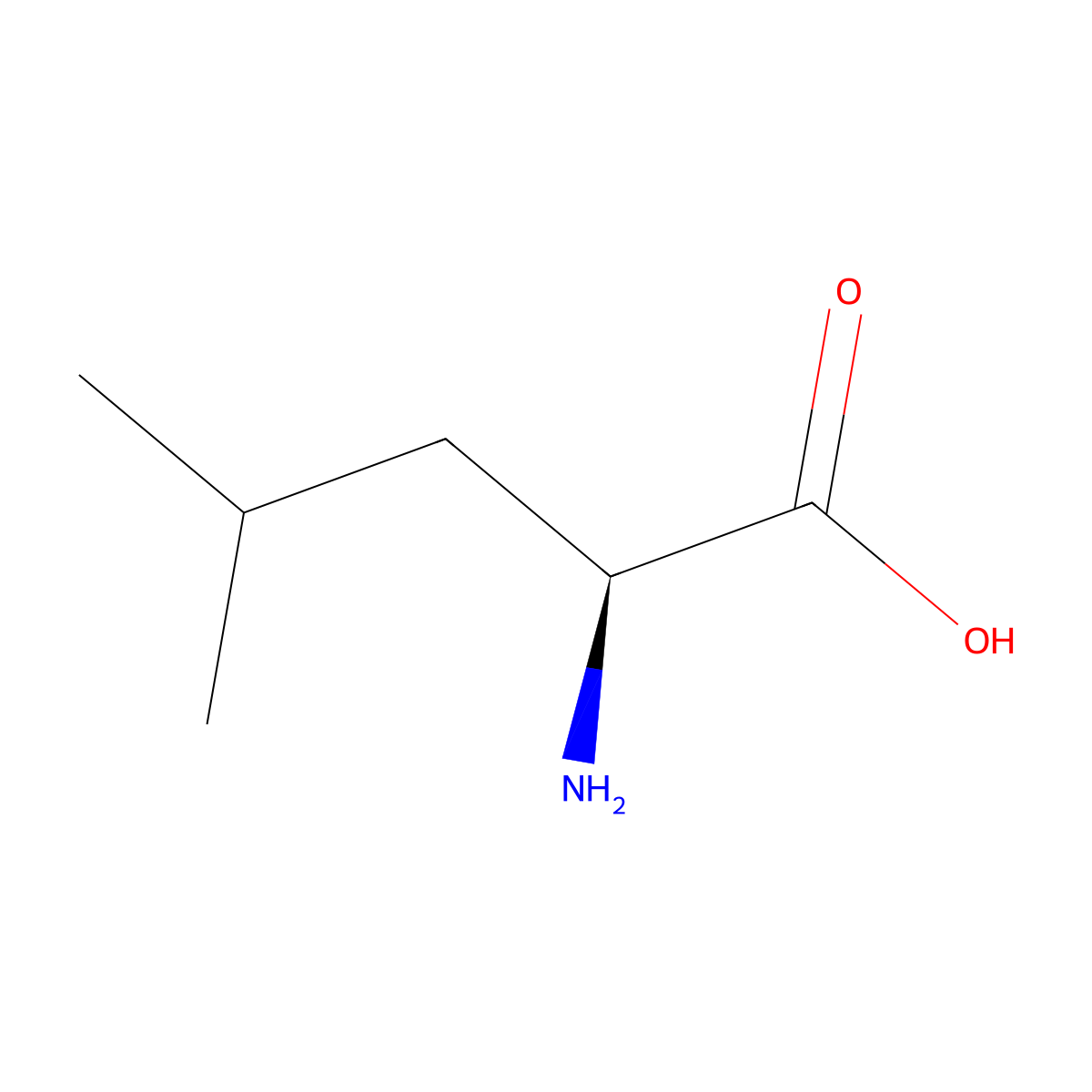 L-Leucine molecular structure, CAS 61-90-5
