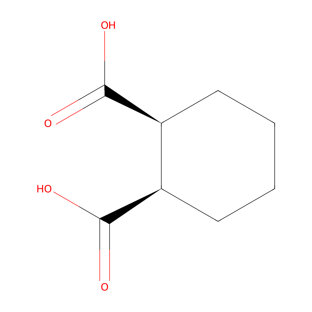 cis-Cyclohexane-1,2-dicarboxylic acid molecular structure, CAS 610-09-3