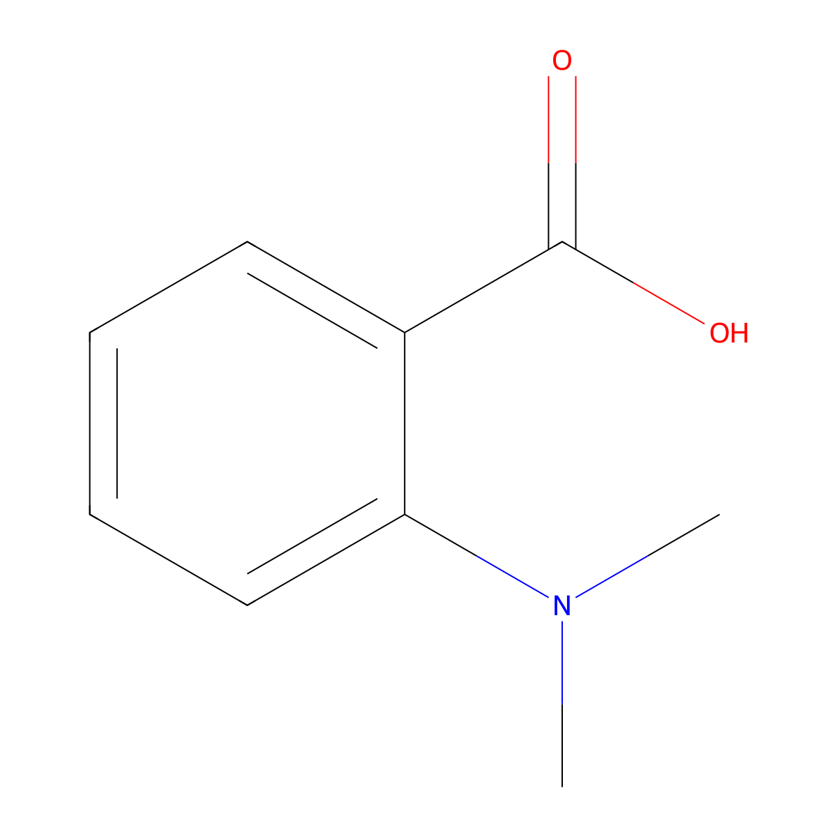 2-(Dimethylamino)benzoic acid molecular structure, CAS 610-16-2