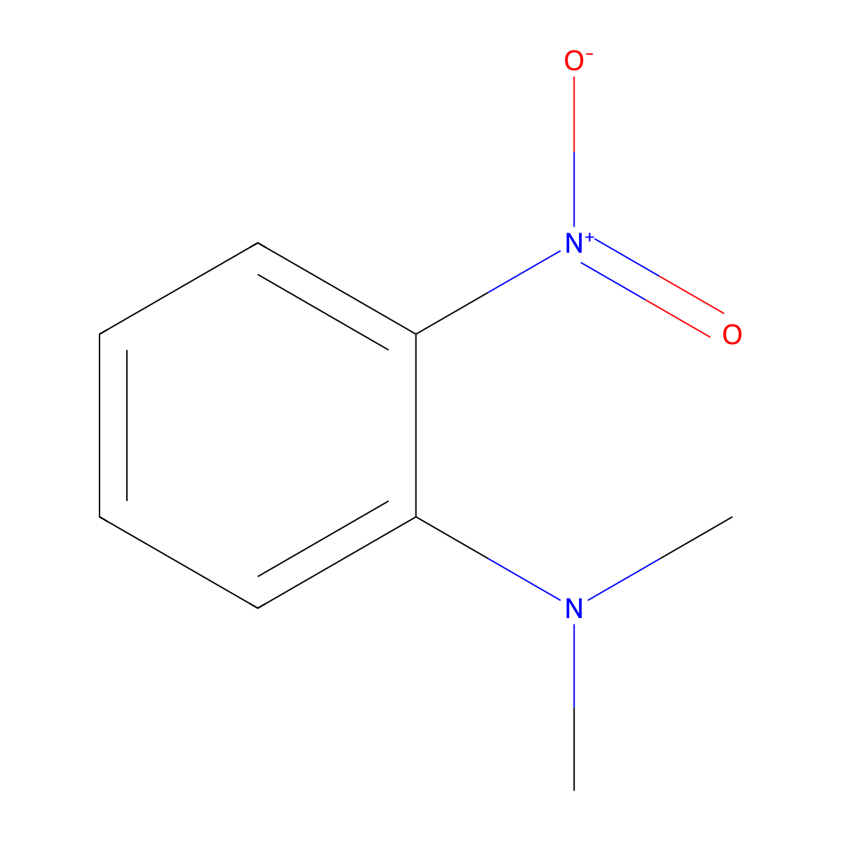 Benzenamine, N,N-dimethyl-2-nitro- molecular structure, CAS 610-17-3