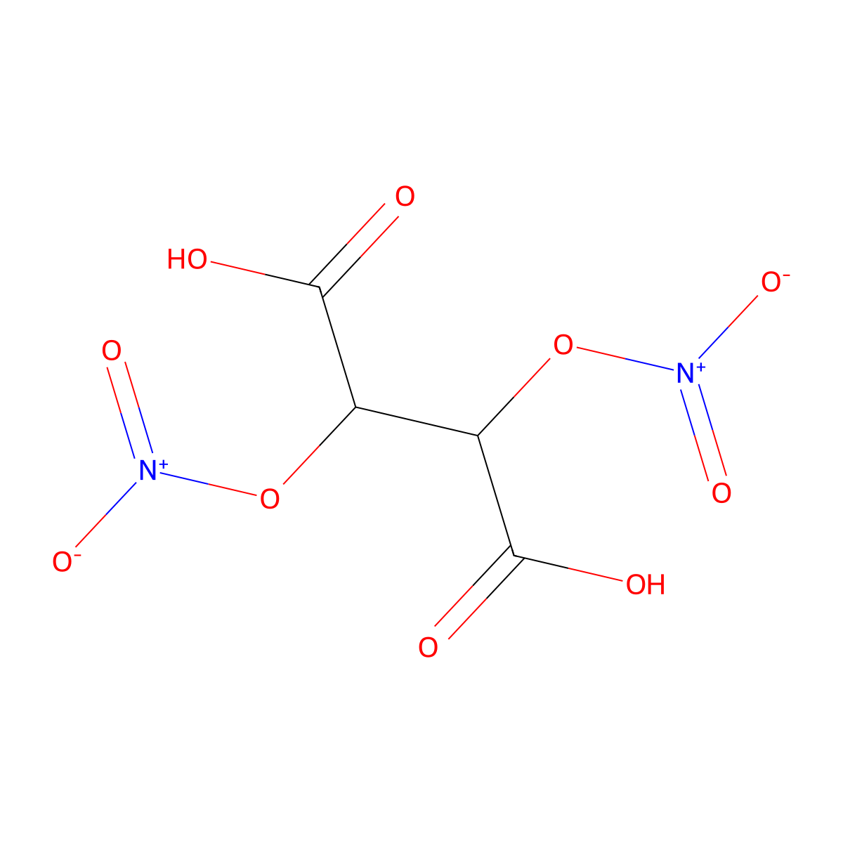 Butanedioic acid, 2,3-bis(nitrooxy)- molecular structure, CAS 610-20-8