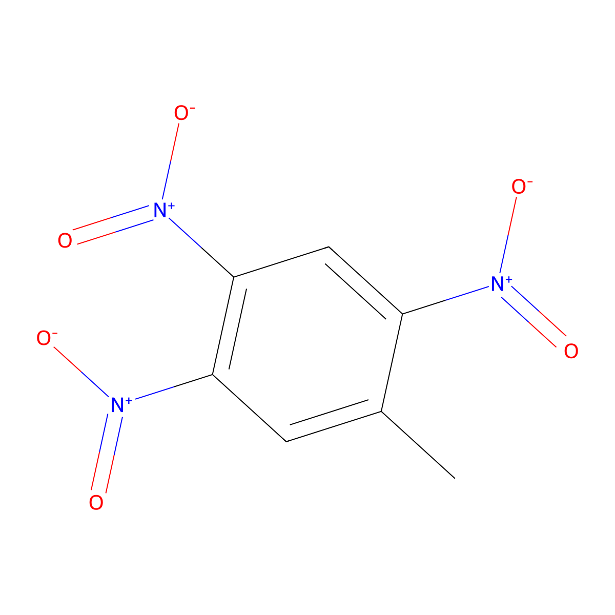 2,4,5-Trinitrotoluene molecular structure, CAS 610-25-3