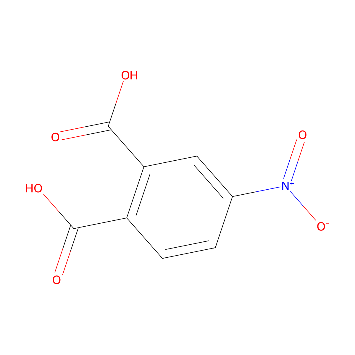 1,2-Benzenedicarboxylic acid, 4-nitro- molecular structure, CAS 610-27-5