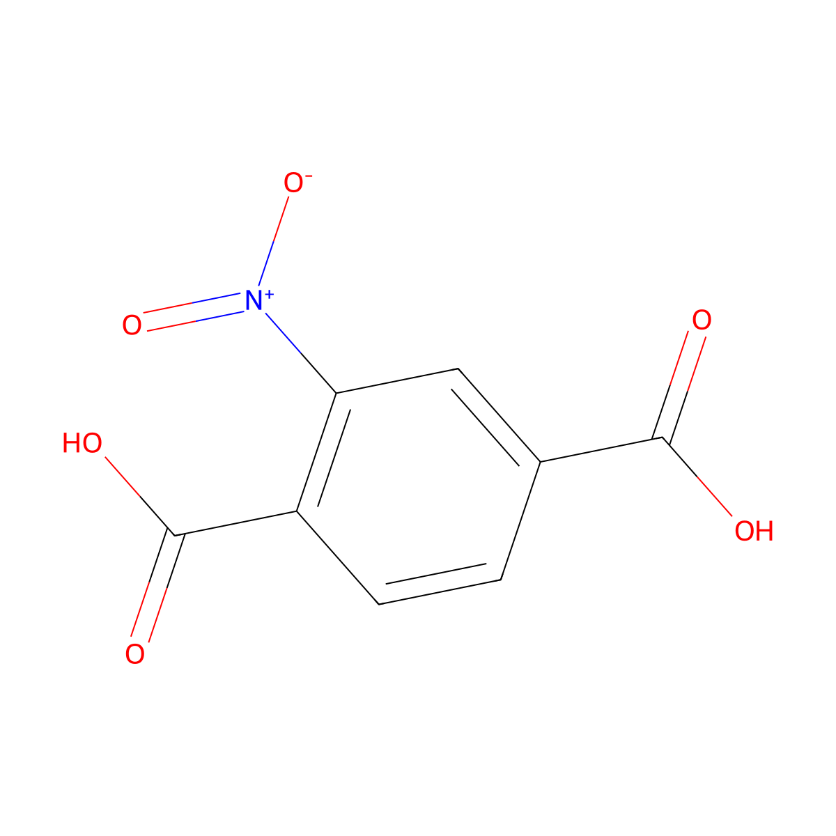1,4-Benzenedicarboxylic acid, 2-nitro- molecular structure, CAS 610-29-7