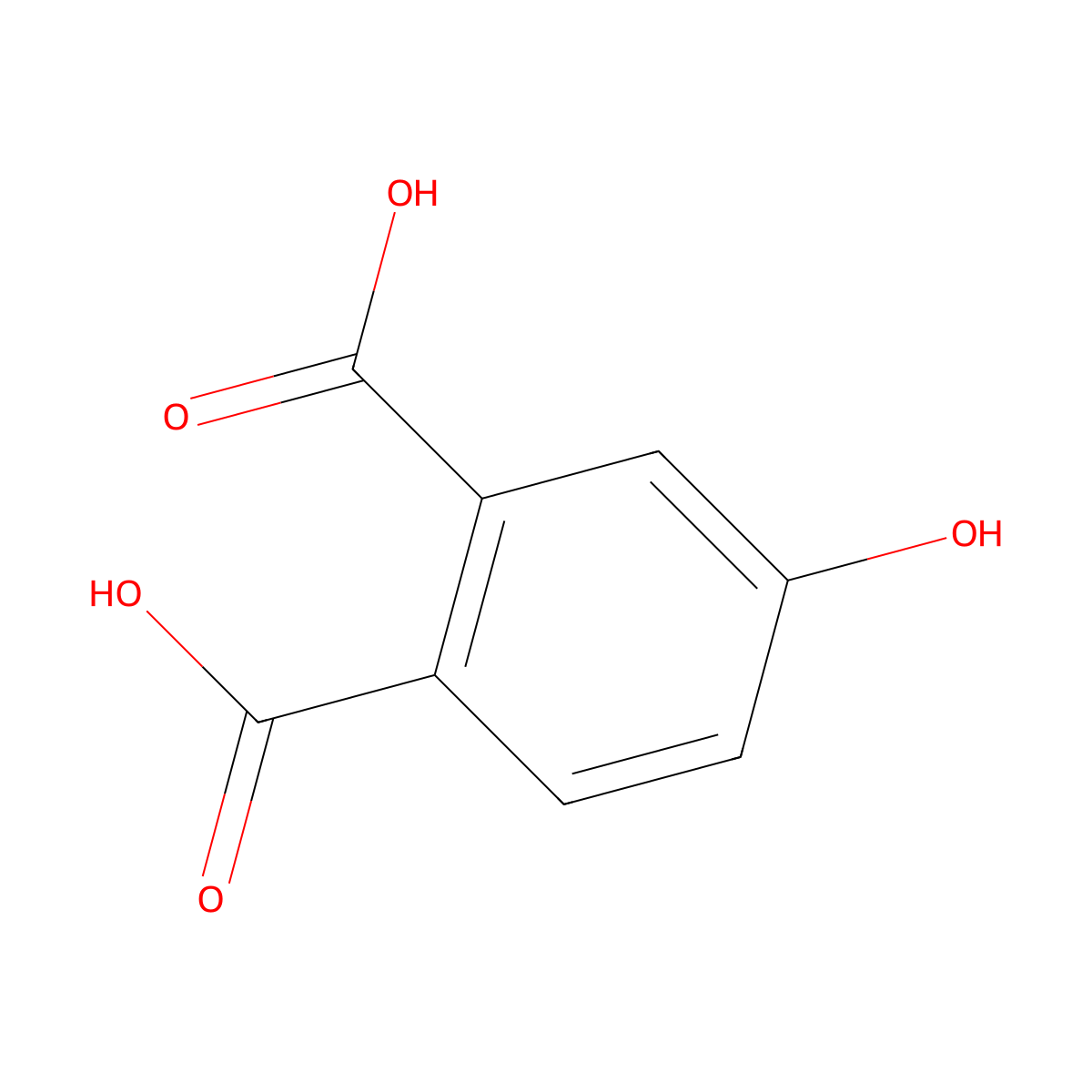 4-Hydroxyphthalic acid molecular structure, CAS 610-35-5