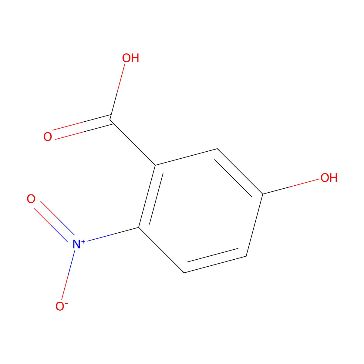 5-Hydroxy-2-nitrobenzoic acid molecular structure, CAS 610-37-7