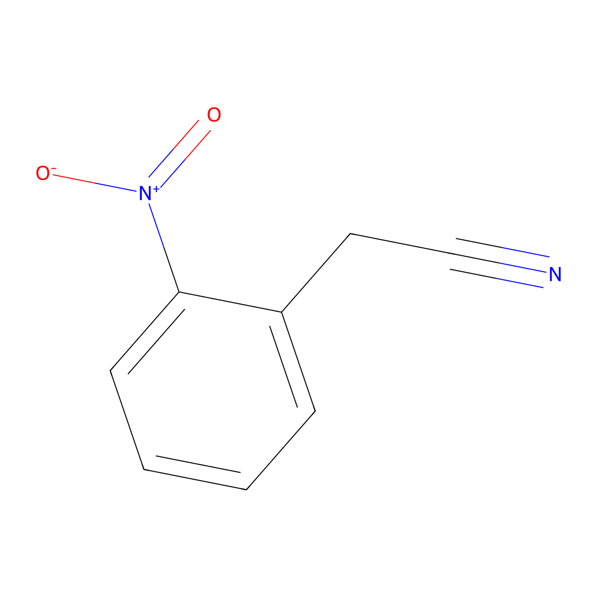2-Nitrophenylacetonitrile molecular structure, CAS 610-66-2