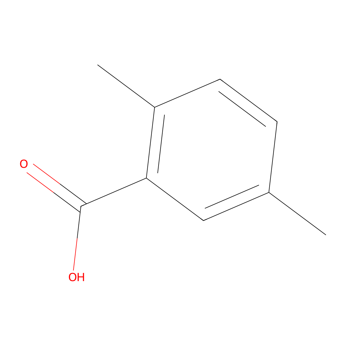 2,5-Dimethylbenzoic acid molecular structure, CAS 610-72-0