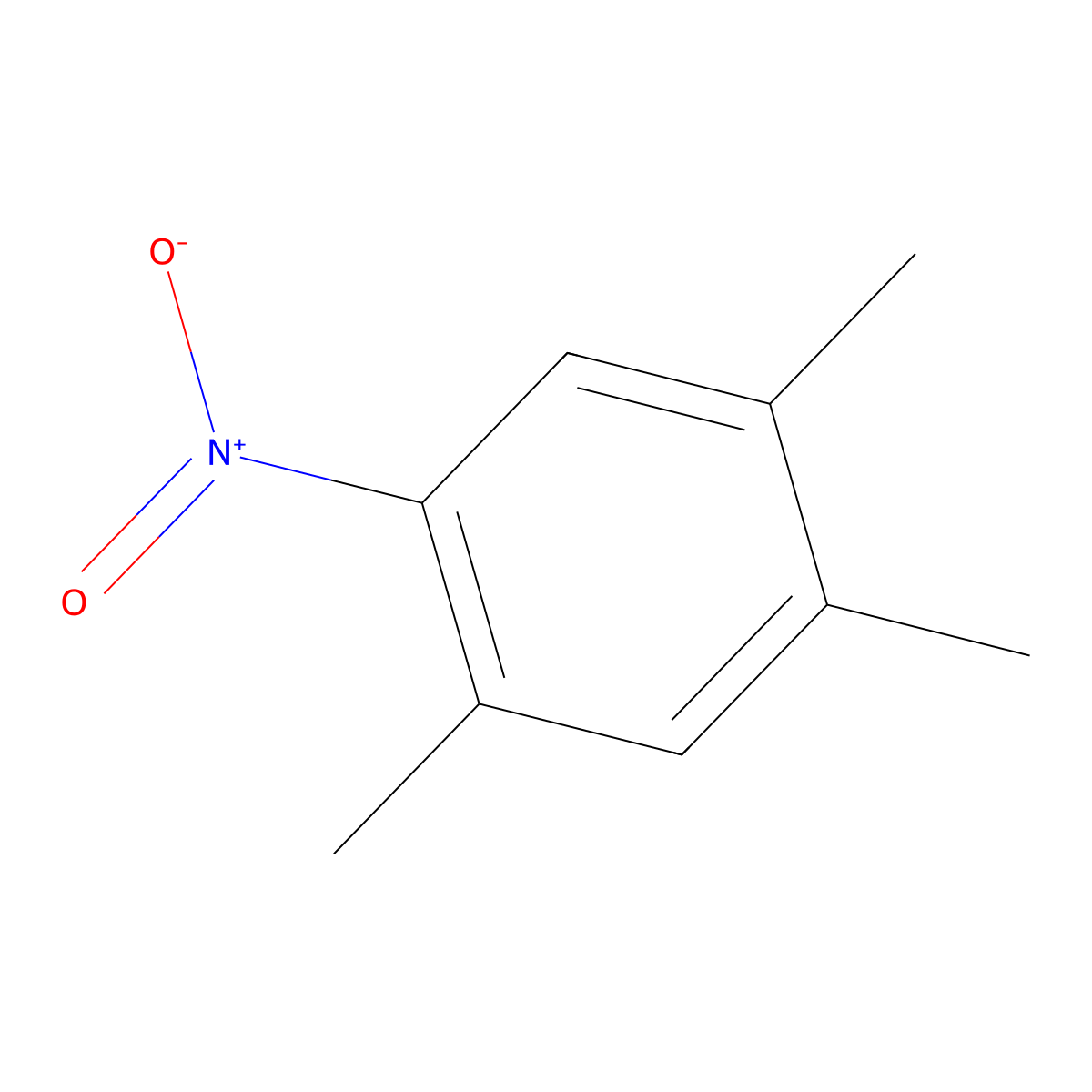 1,2,4-Trimethyl-5-nitrobenzene molecular structure, CAS 610-91-3