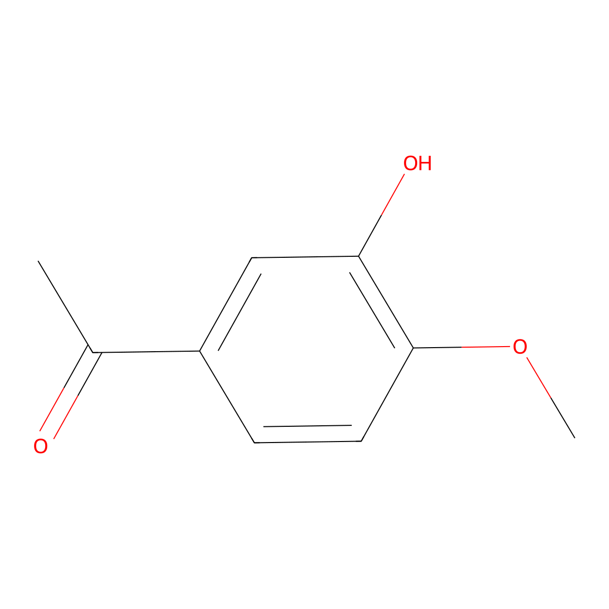 1-(3-Hydroxy-4-methoxyphenyl)ethanone molecular structure, CAS 6100-74-9