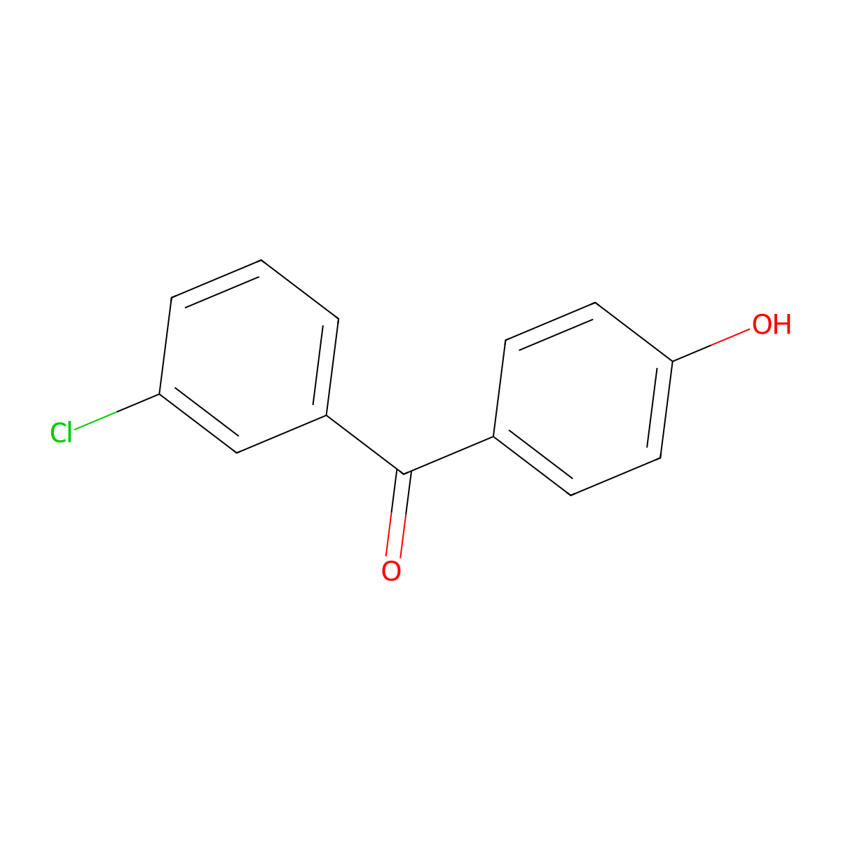 3-Chlorophenyl 4-hydroxyphenyl ketone molecular structure, CAS 61002-52-6