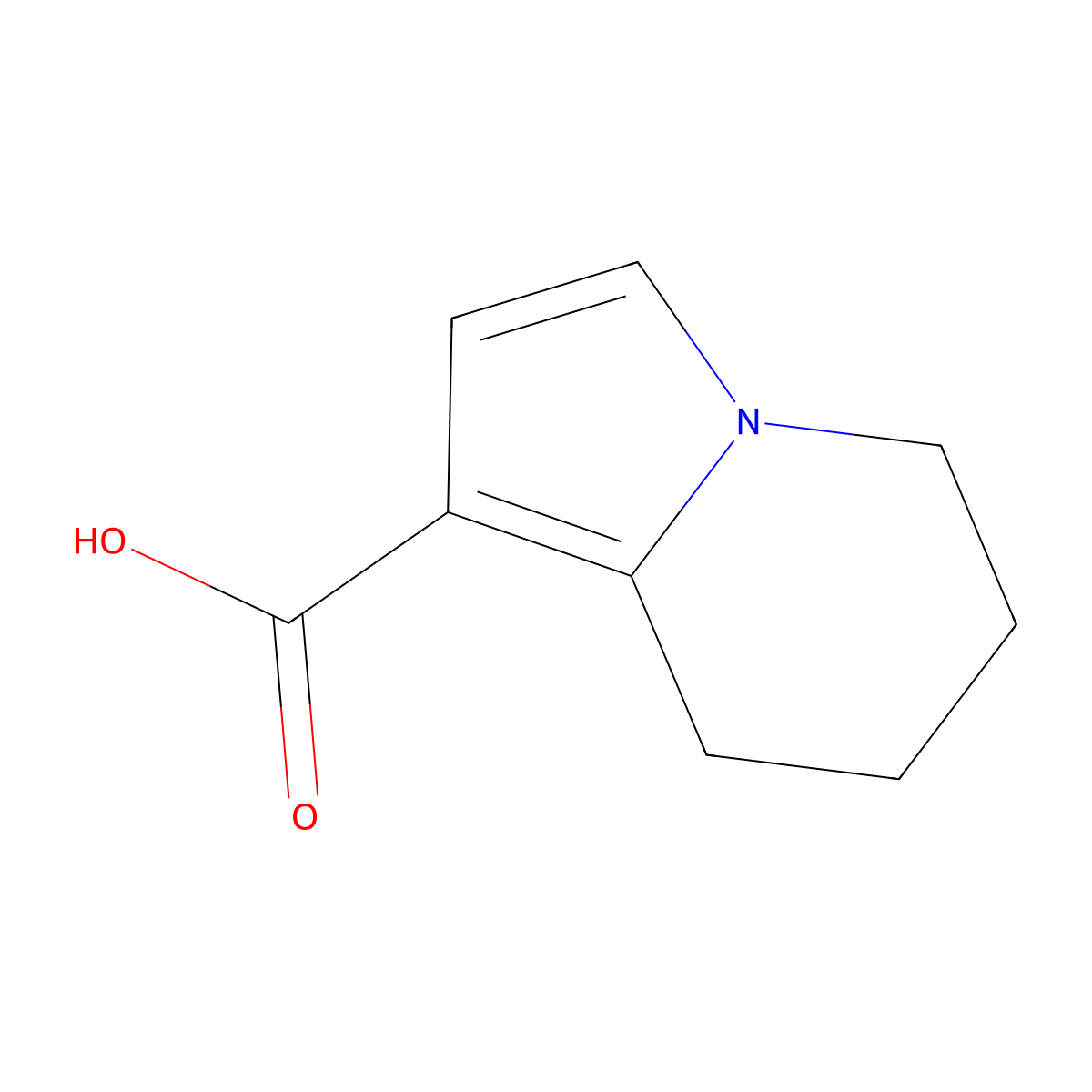5,6,7,8-Tetrahydroindolizine-1-carboxylic acid molecular structure, CAS 61009-82-3